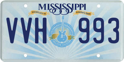MS license plate VVH993