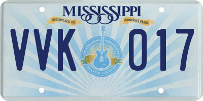 MS license plate VVK017