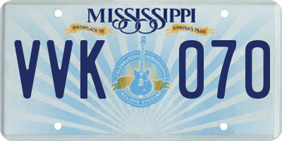 MS license plate VVK070