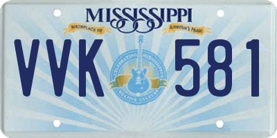 MS license plate VVK581