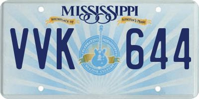 MS license plate VVK644