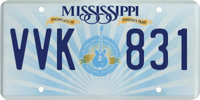 MS license plate VVK831