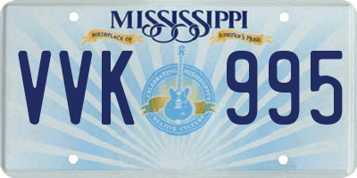 MS license plate VVK995