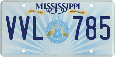 MS license plate VVL785