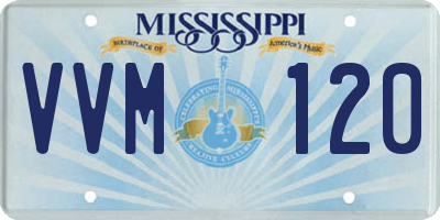 MS license plate VVM120