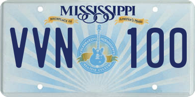 MS license plate VVN100