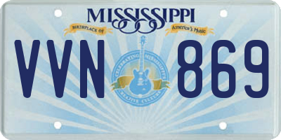 MS license plate VVN869