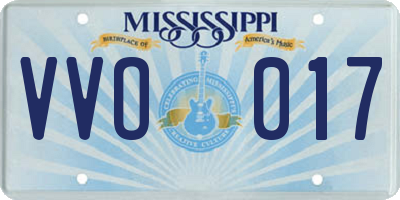 MS license plate VVO017