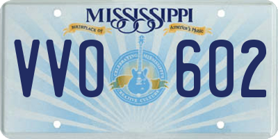 MS license plate VVO602