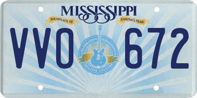MS license plate VVO672