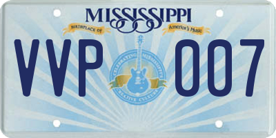 MS license plate VVP007