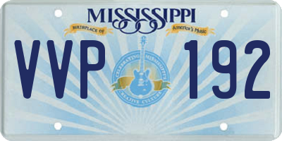 MS license plate VVP192