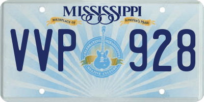 MS license plate VVP928