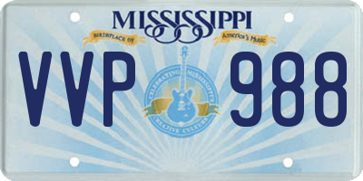 MS license plate VVP988