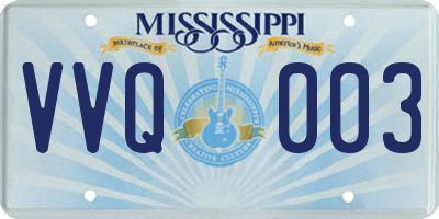 MS license plate VVQ003
