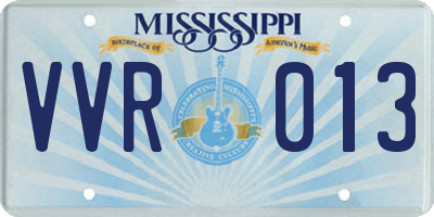 MS license plate VVR013