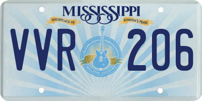 MS license plate VVR206