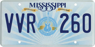 MS license plate VVR260