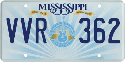 MS license plate VVR362