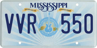MS license plate VVR550