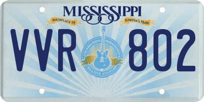 MS license plate VVR802