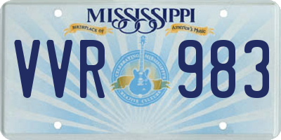 MS license plate VVR983