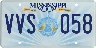 MS license plate VVS058