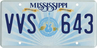 MS license plate VVS643