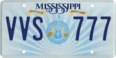 MS license plate VVS777