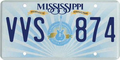 MS license plate VVS874