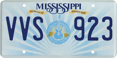 MS license plate VVS923