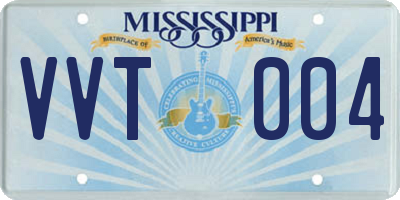 MS license plate VVT004