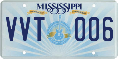 MS license plate VVT006