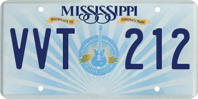 MS license plate VVT212