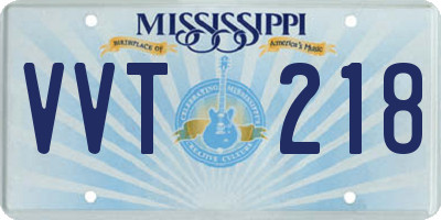 MS license plate VVT218