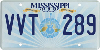 MS license plate VVT289