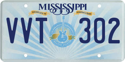 MS license plate VVT302