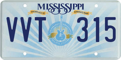MS license plate VVT315