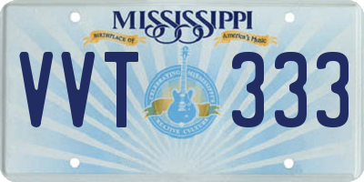MS license plate VVT333