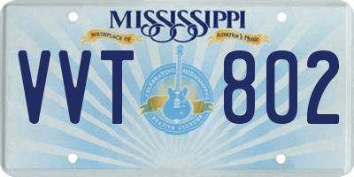 MS license plate VVT802