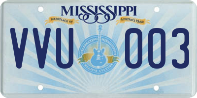 MS license plate VVU003