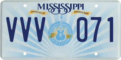 MS license plate VVV071
