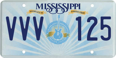 MS license plate VVV125