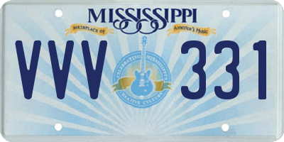 MS license plate VVV331