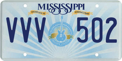 MS license plate VVV502