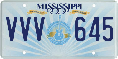 MS license plate VVV645