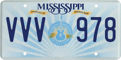 MS license plate VVV978