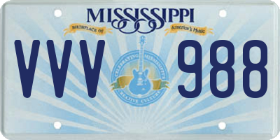 MS license plate VVV988