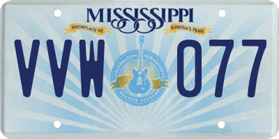 MS license plate VVW077
