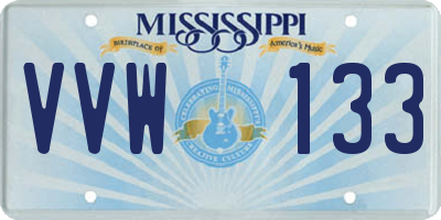 MS license plate VVW133